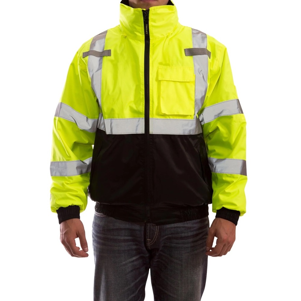 Men's Reflective Safety Jacket - Neon Yellow and Black medium and XL